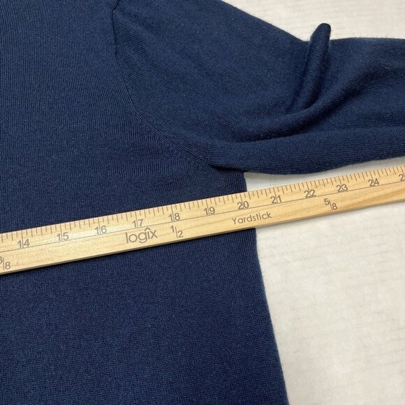 J Crew Mens L Merino Wool Blend Sweater Blue 1/4 Zip Mock Ribbed Neck Pullover‎ - Picture 3 of 5